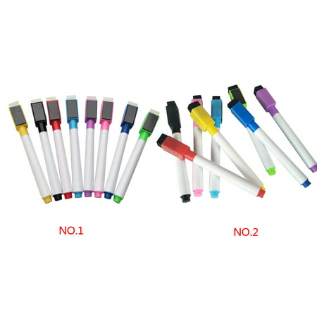 8 Colors Set Magnetic White Board Marker Pens With Dry Erase Eraser SchooU